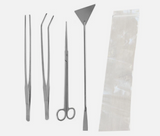4 Piece Aquarium Aquascaping Tool Kit – Tweezers, Scissors & Substrate Spatula