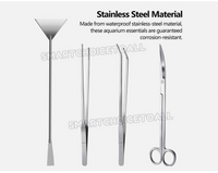 4 Piece Aquarium Aquascaping Tool Kit – Tweezers, Scissors & Substrate Spatula