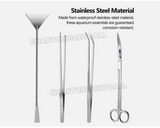 4 Piece Aquarium Aquascaping Tool Kit – Tweezers, Scissors & Substrate Spatula