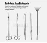 5 Piece Aquarium Aquascaping Tool Kit – Tweezers, Scissors & Substrate Spatula